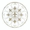 Round Fleur De Lis Wall Art Decor - Elegant Circular Metal Wall Hanging